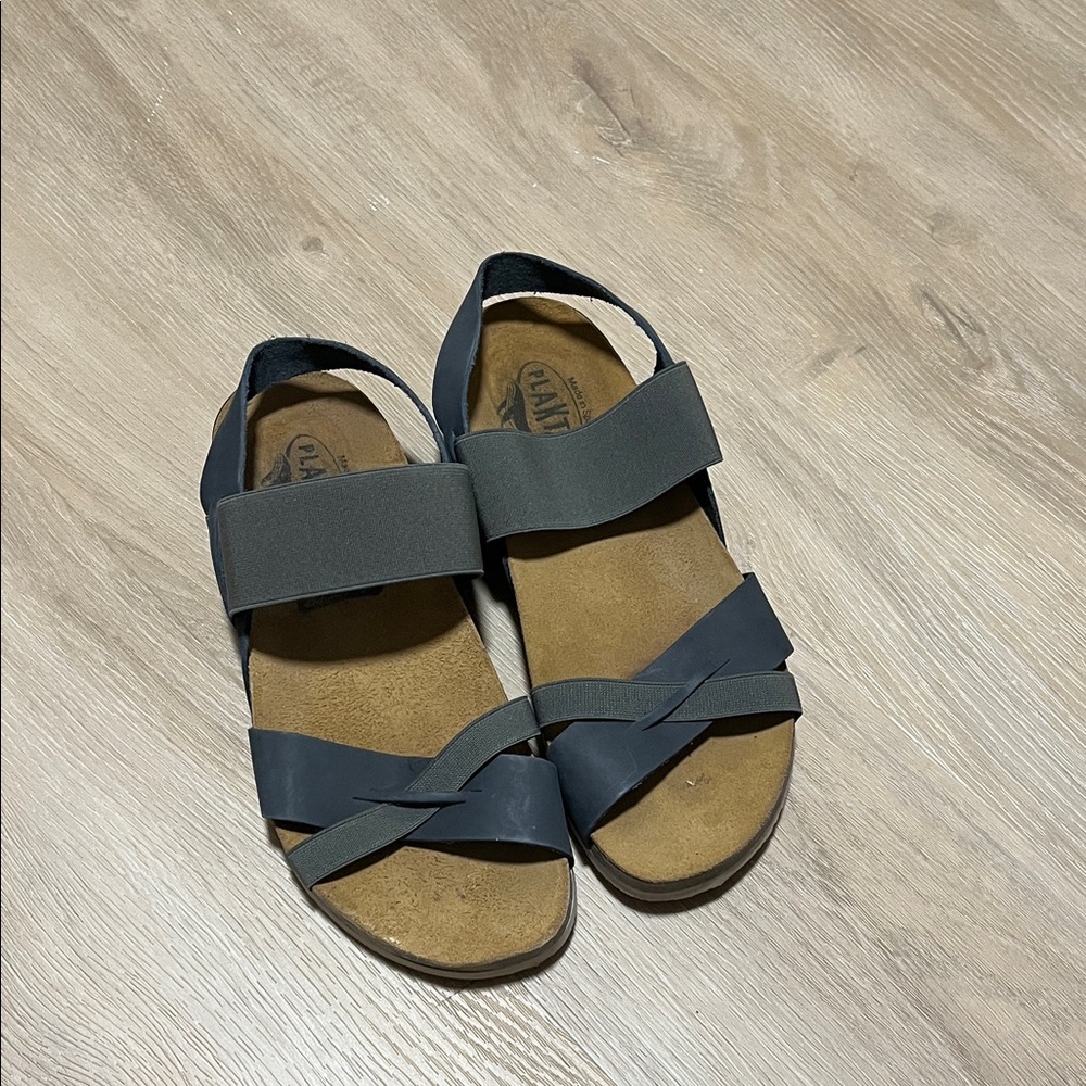 Plakton Women's Strappy Leather Cork Sandals Made in Spain 39